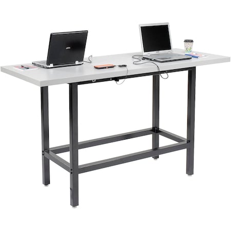 Interion By Global Industrial Bar Table, 30 in W, 72 in L, 42 in H, Laminate, Gray 238328